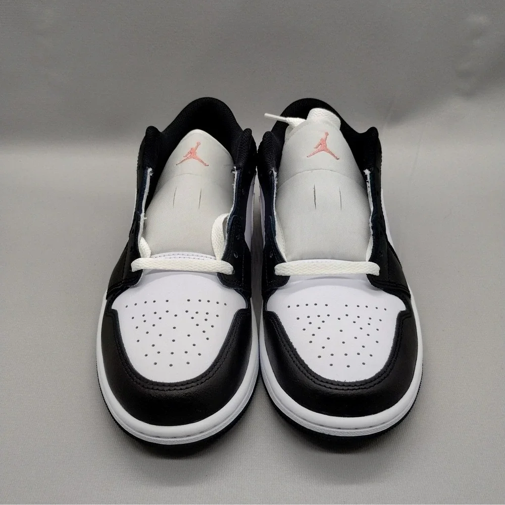 Air Jordan 1 Low Black White Rust Pink Sneakers 553558-034 Mens Size 7.5‎ New
